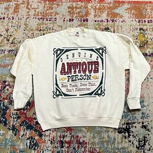 Vintage 1990s Genuine Antique Person Funny Humor 90s Sweatshirt